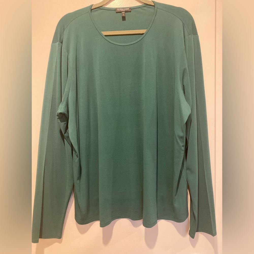 Eileen Fisher Woman Silk Long Sleeve Blouse